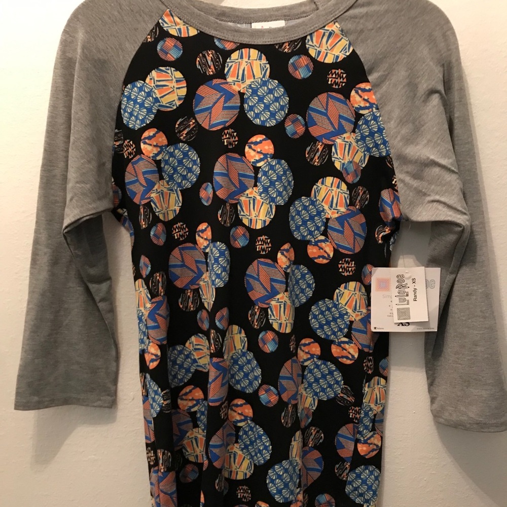 XS LuLaRoe Randy baseball T